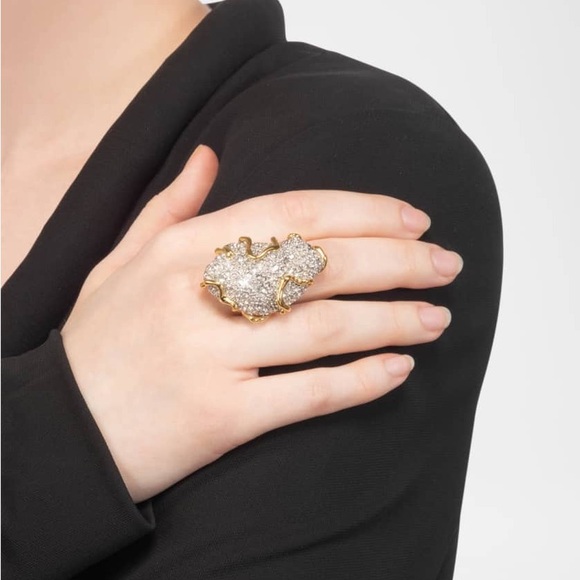 Alexis Bittar Jewelry - NWOT Alexis Bittar Solanales Large Crystal Pave Geode Ring